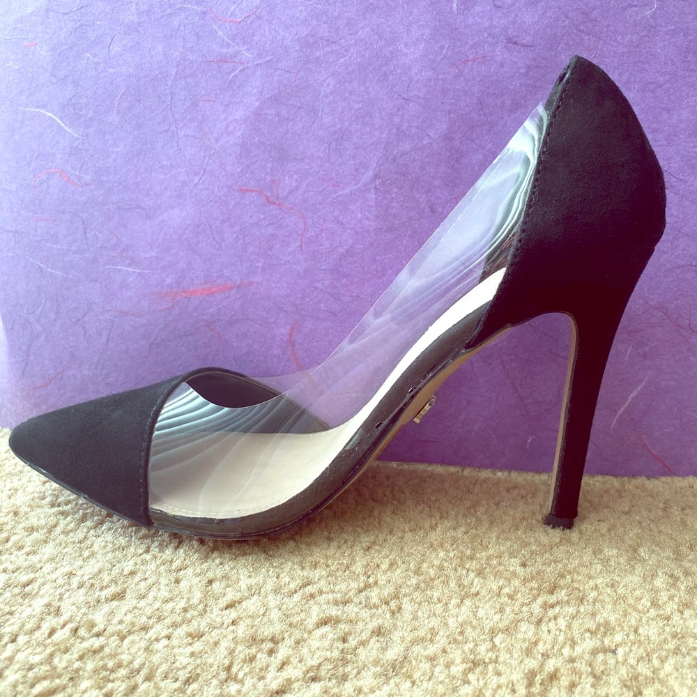 Victoria’s Secret Black Pumps with Clear Design
